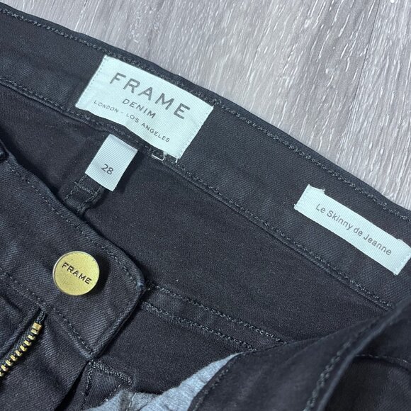 Frame Denim Le Skinny De Jeanne Unfinished Hem Sz 28 - Picture 9 of 14